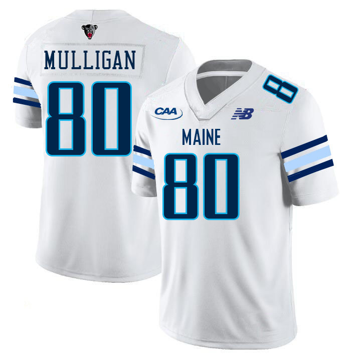Maine Black Bears #80 Matthew Mulligan College Football Jerseys,Uniforms-White
